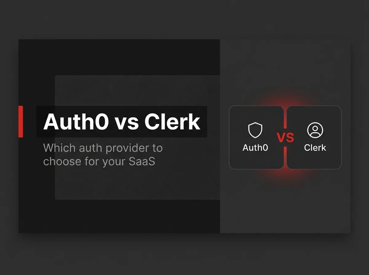 Auth0 and Clerk authentication provider comparison illustration.