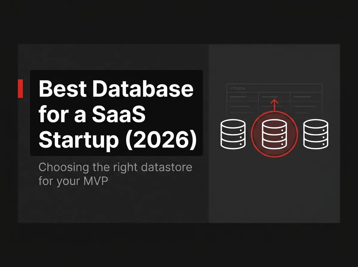 Three database type options with a highlighted recommendation illustration.