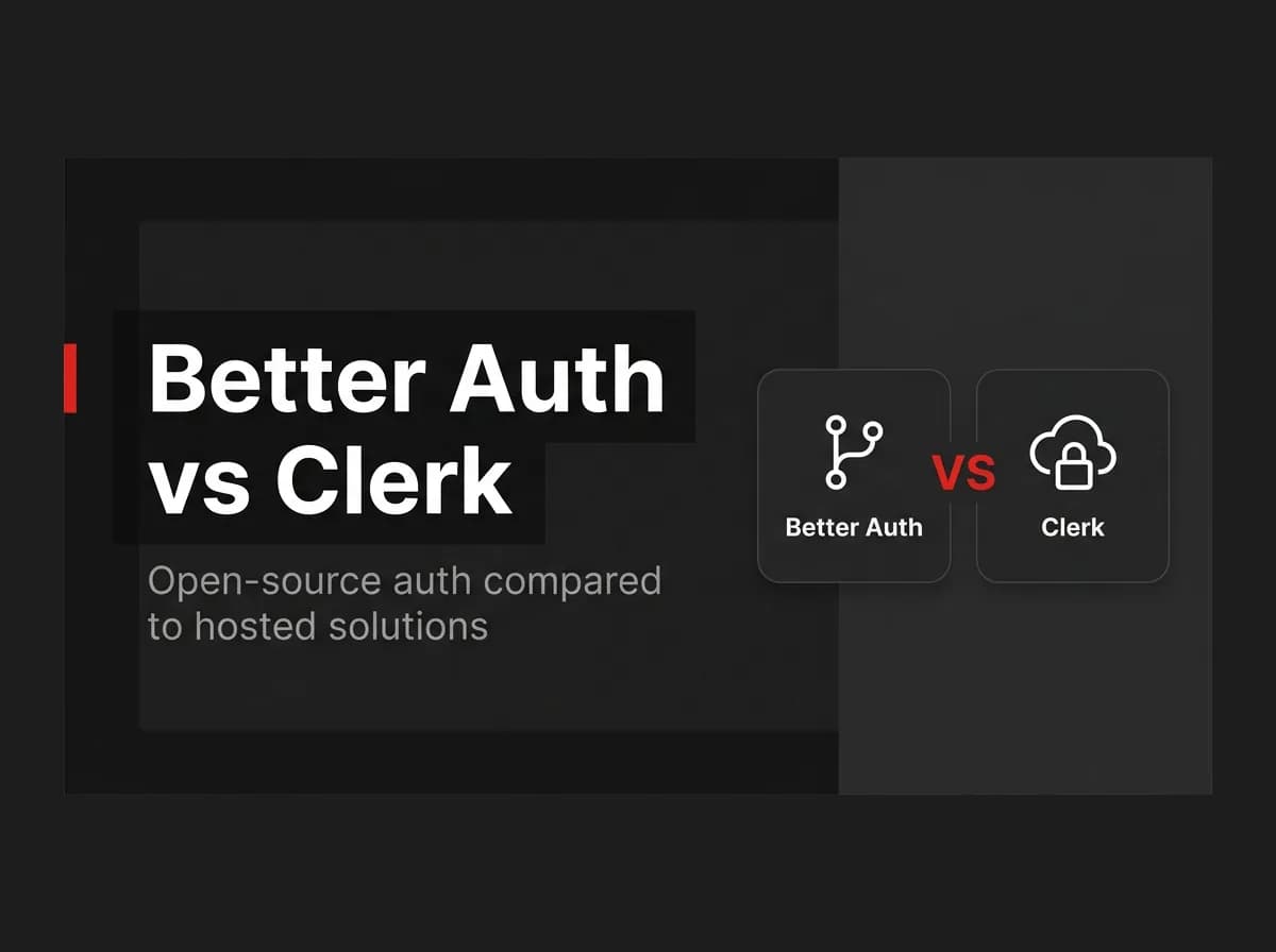Better Auth and Clerk authentication comparison illustration.