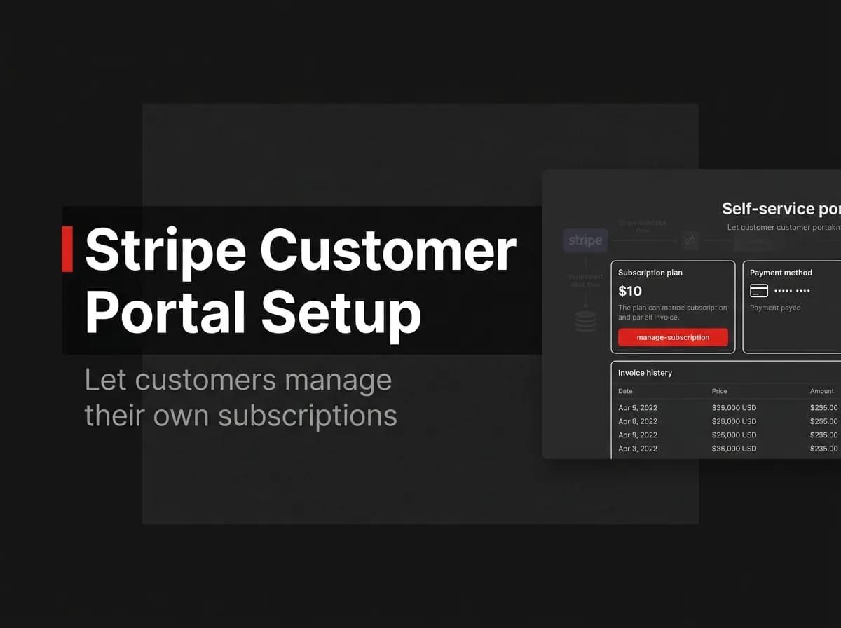 Self-service customer subscription portal mockup illustration.