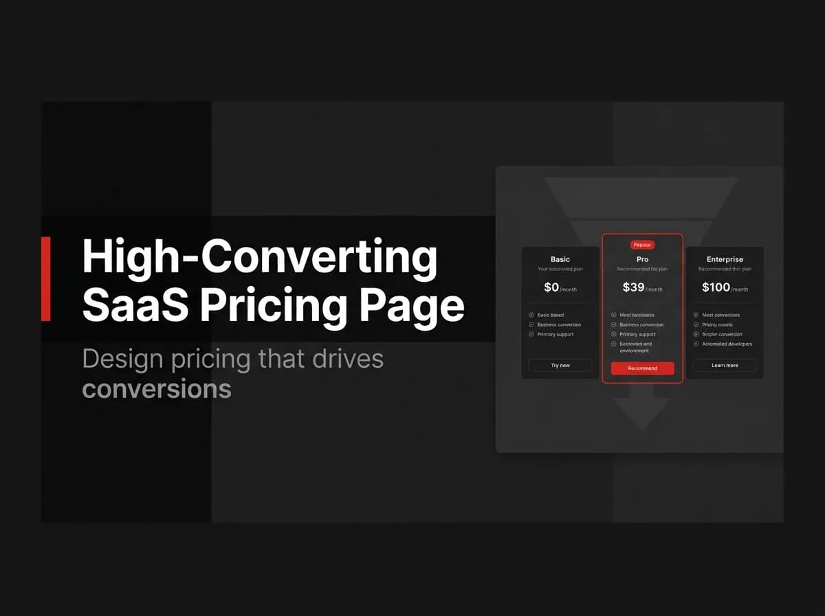 Three-tier SaaS pricing table mockup illustration.