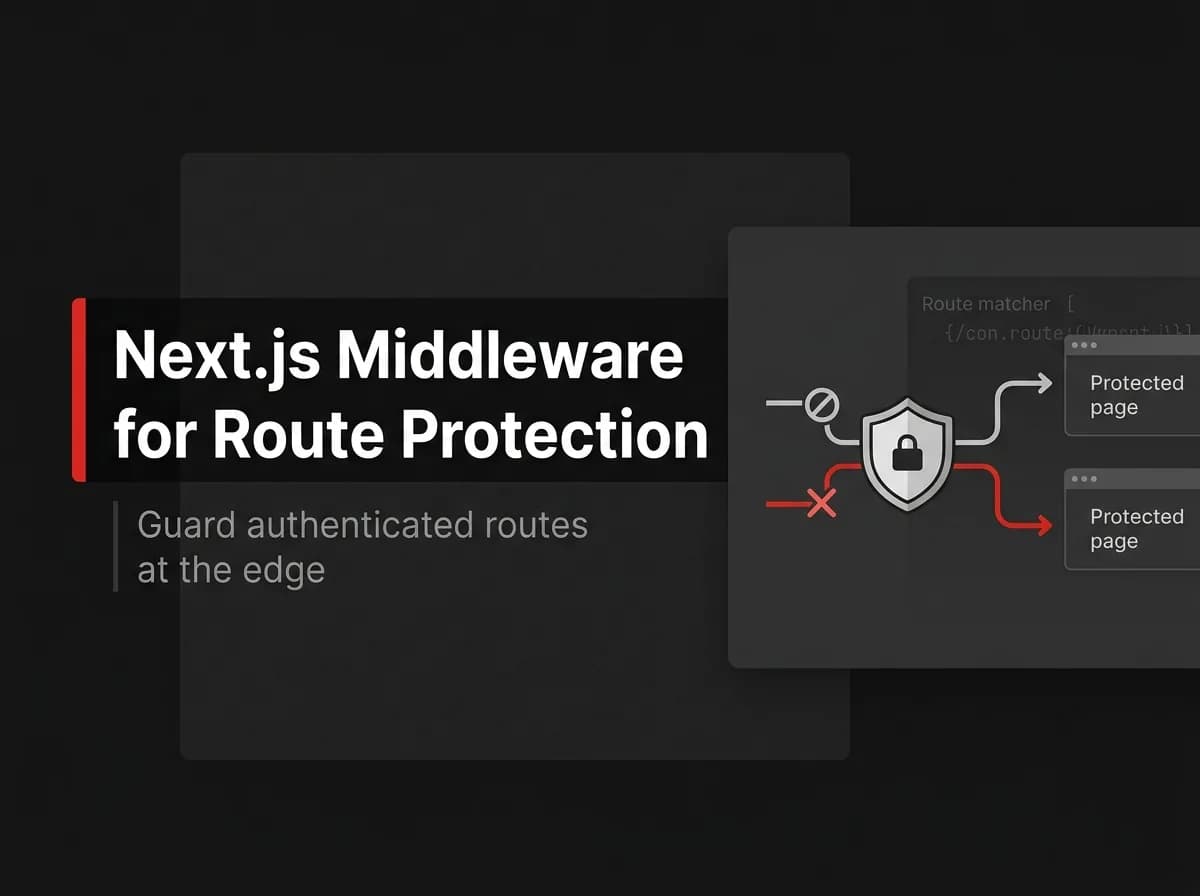 Middleware gate blocking unauthorized requests to protected routes illustration.
