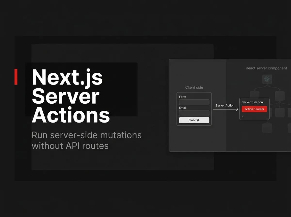 Form component with arrow to a server action handler illustration.