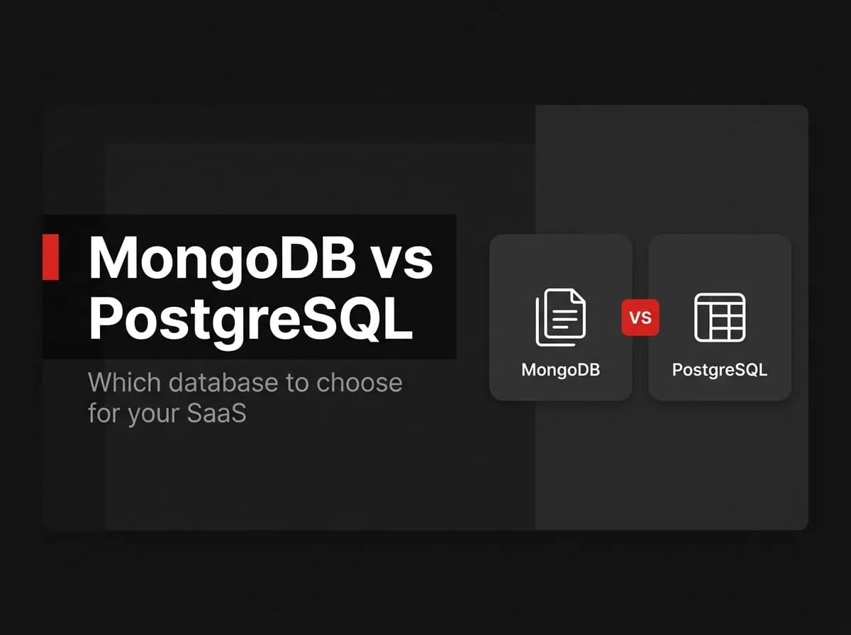 MongoDB and PostgreSQL database comparison illustration.