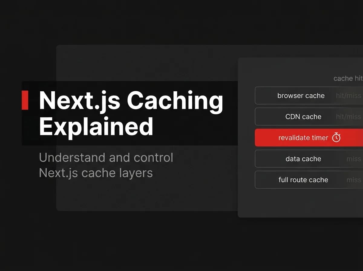 Layered cache stack with browser, CDN, data, and route caches illustration.