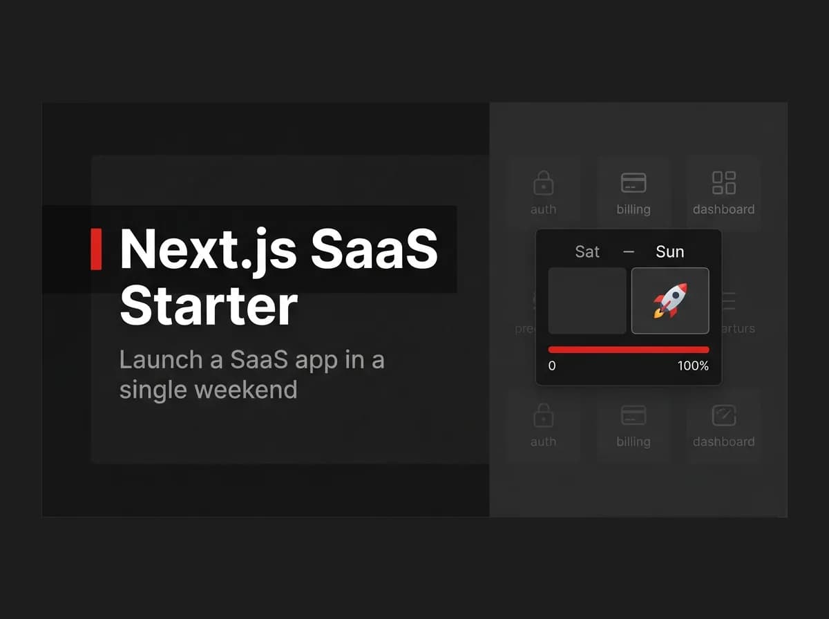 Weekend calendar with SaaS launch rocket and progress bar illustration.