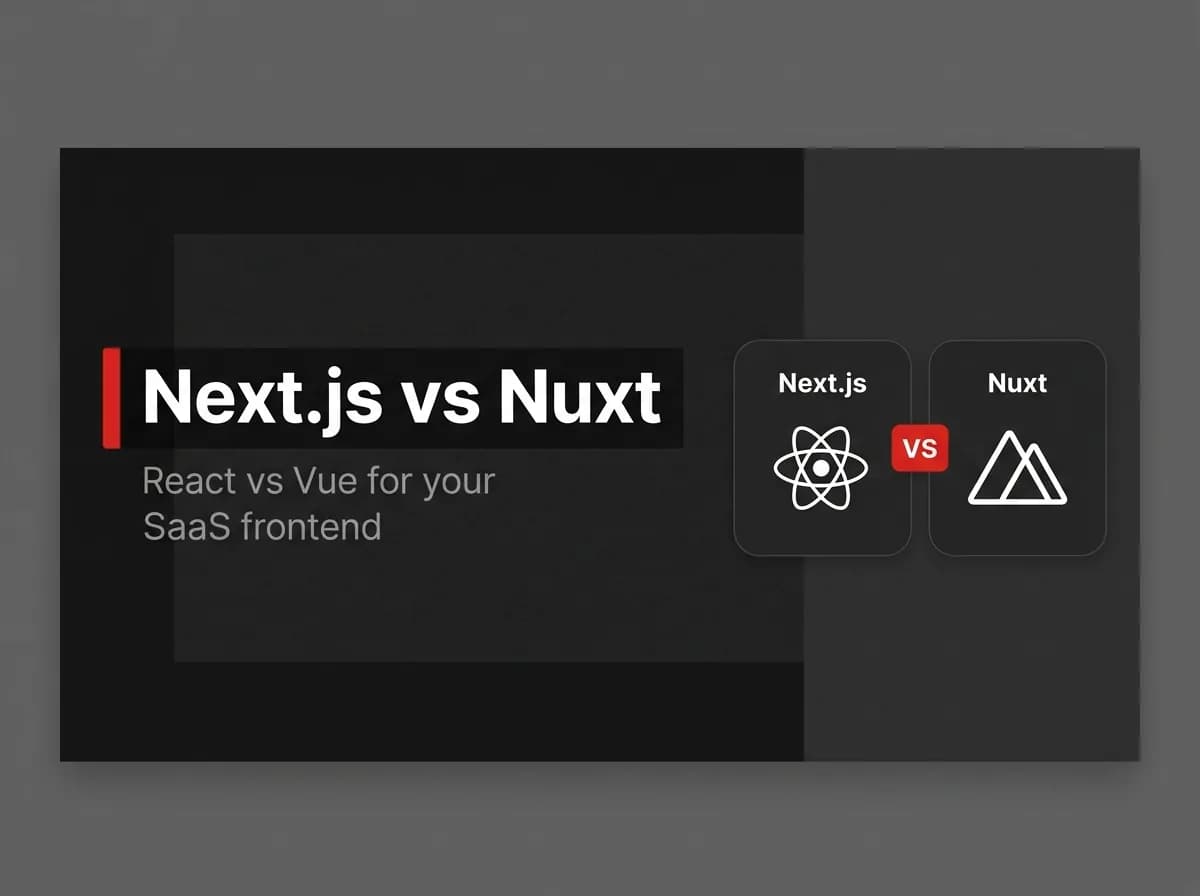 Next.js and Nuxt framework comparison illustration.
