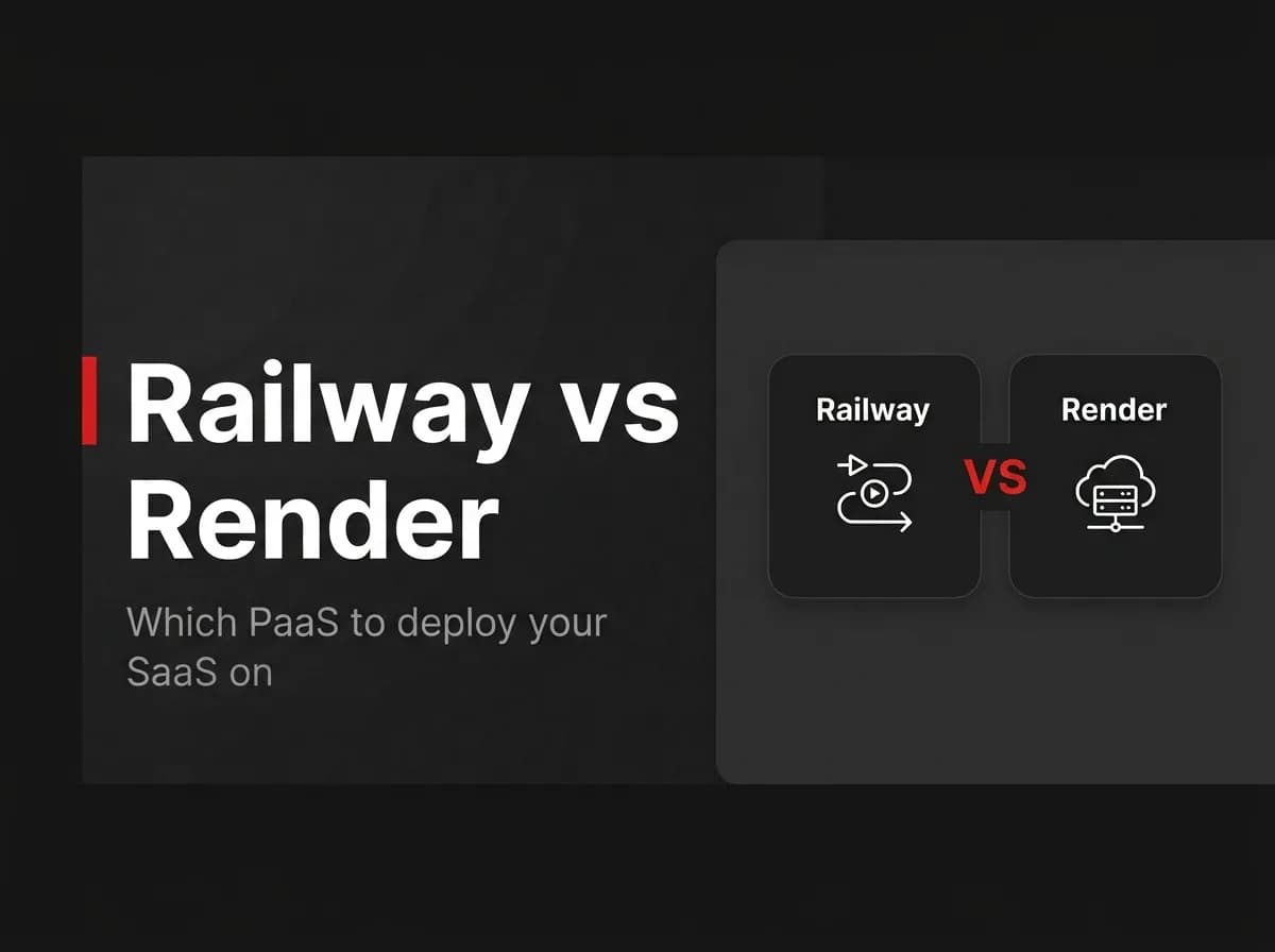 Railway and Render PaaS deployment comparison illustration.