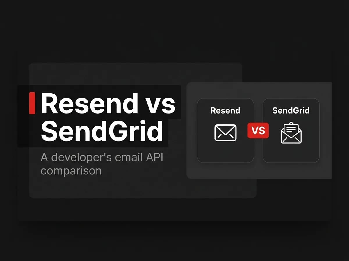 Resend and SendGrid email API comparison illustration.