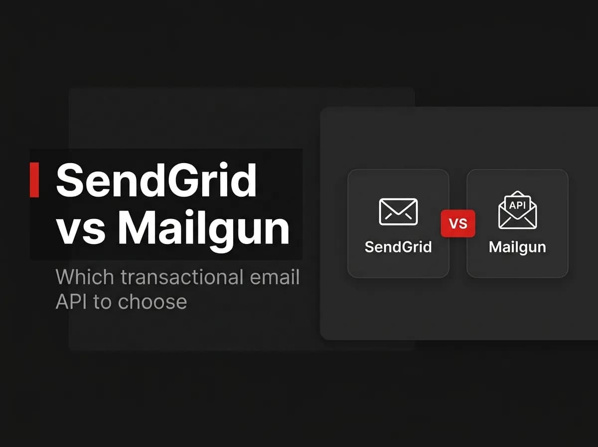 SendGrid and Mailgun email API comparison illustration.