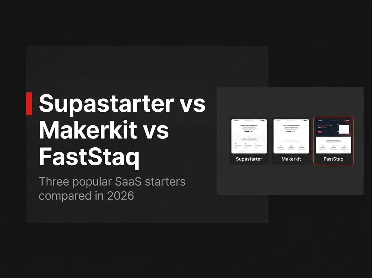 Supastarter, Makerkit, and FastStaq starter kits compared side by side illustration.