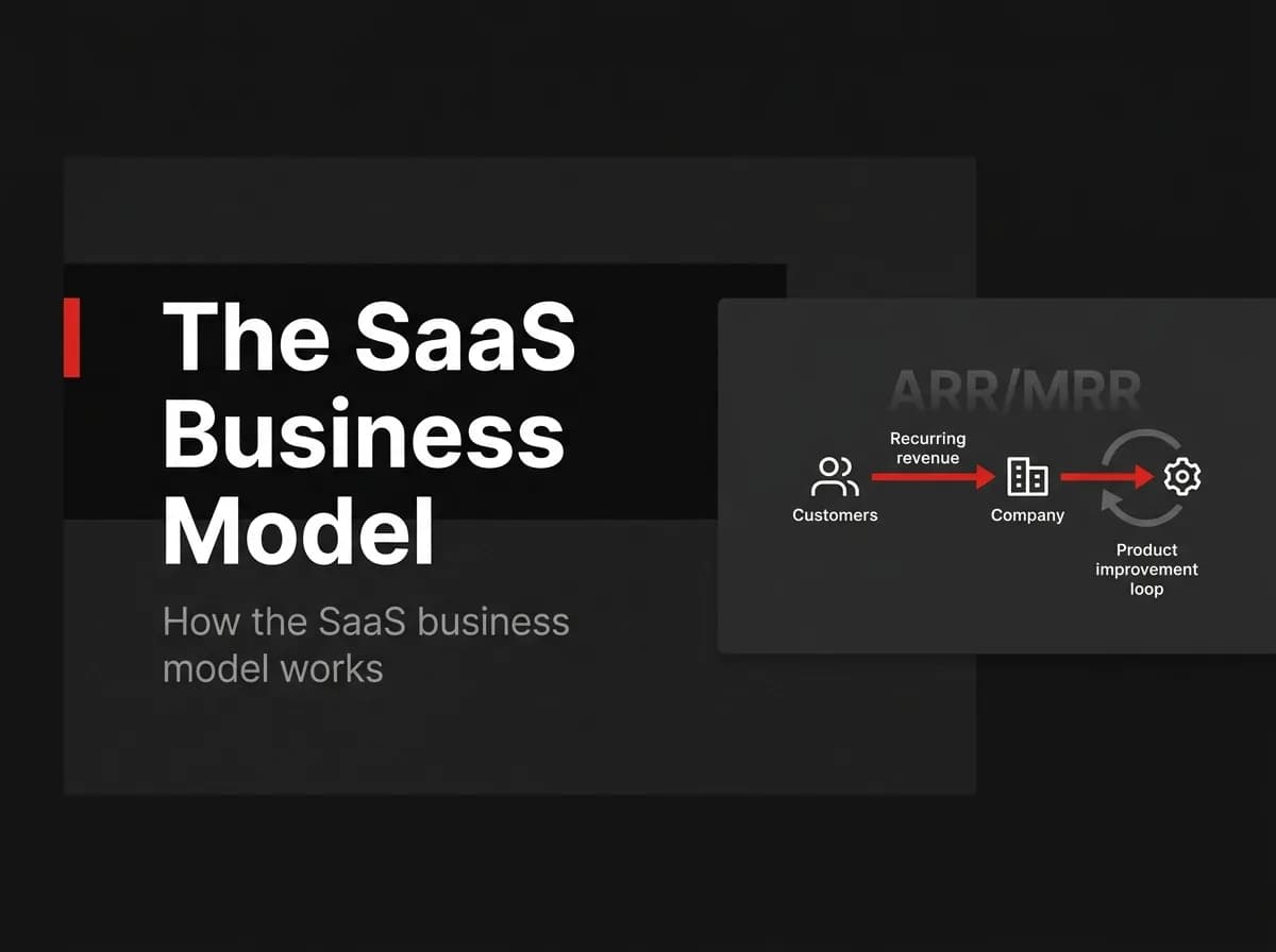 Recurring revenue loop from customers through company to product improvement illustration.