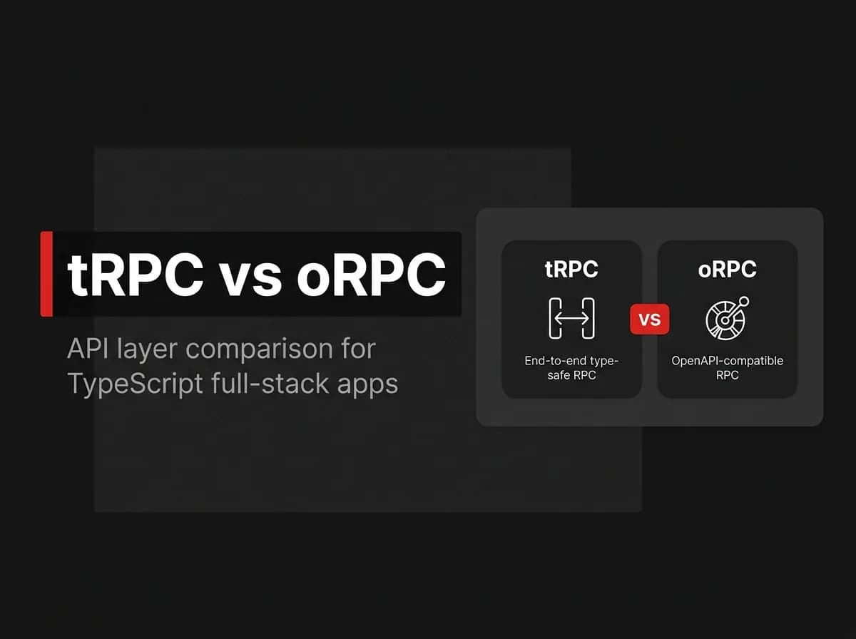 tRPC and oRPC API layer comparison illustration.