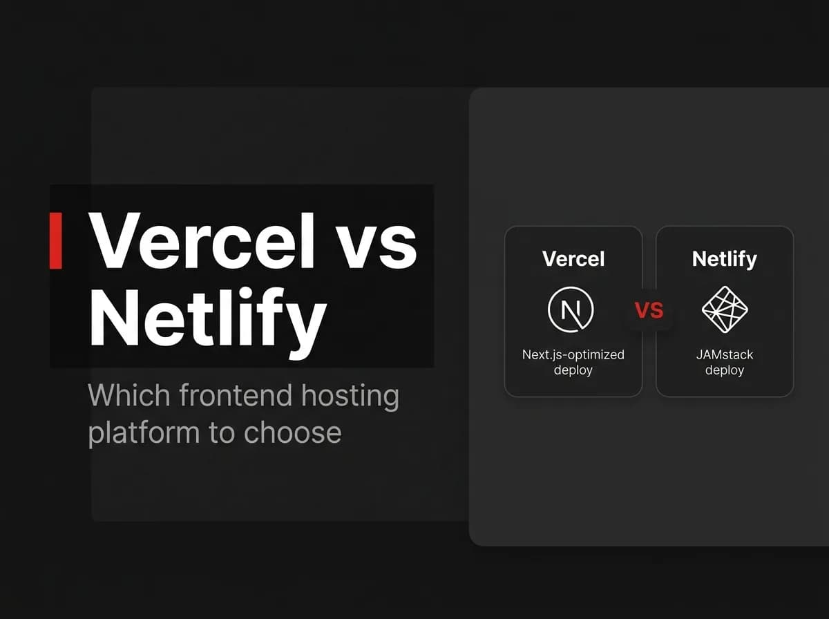 Vercel and Netlify hosting platform comparison illustration.