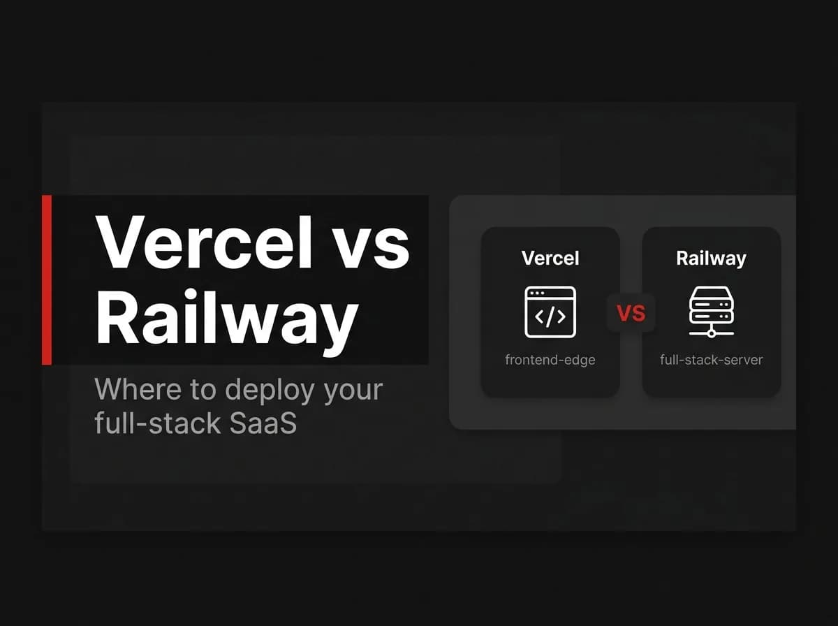 Vercel and Railway deployment comparison illustration.