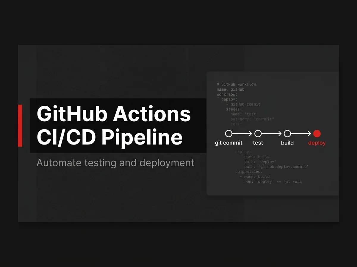 CI/CD pipeline flow from commit to deploy illustration.