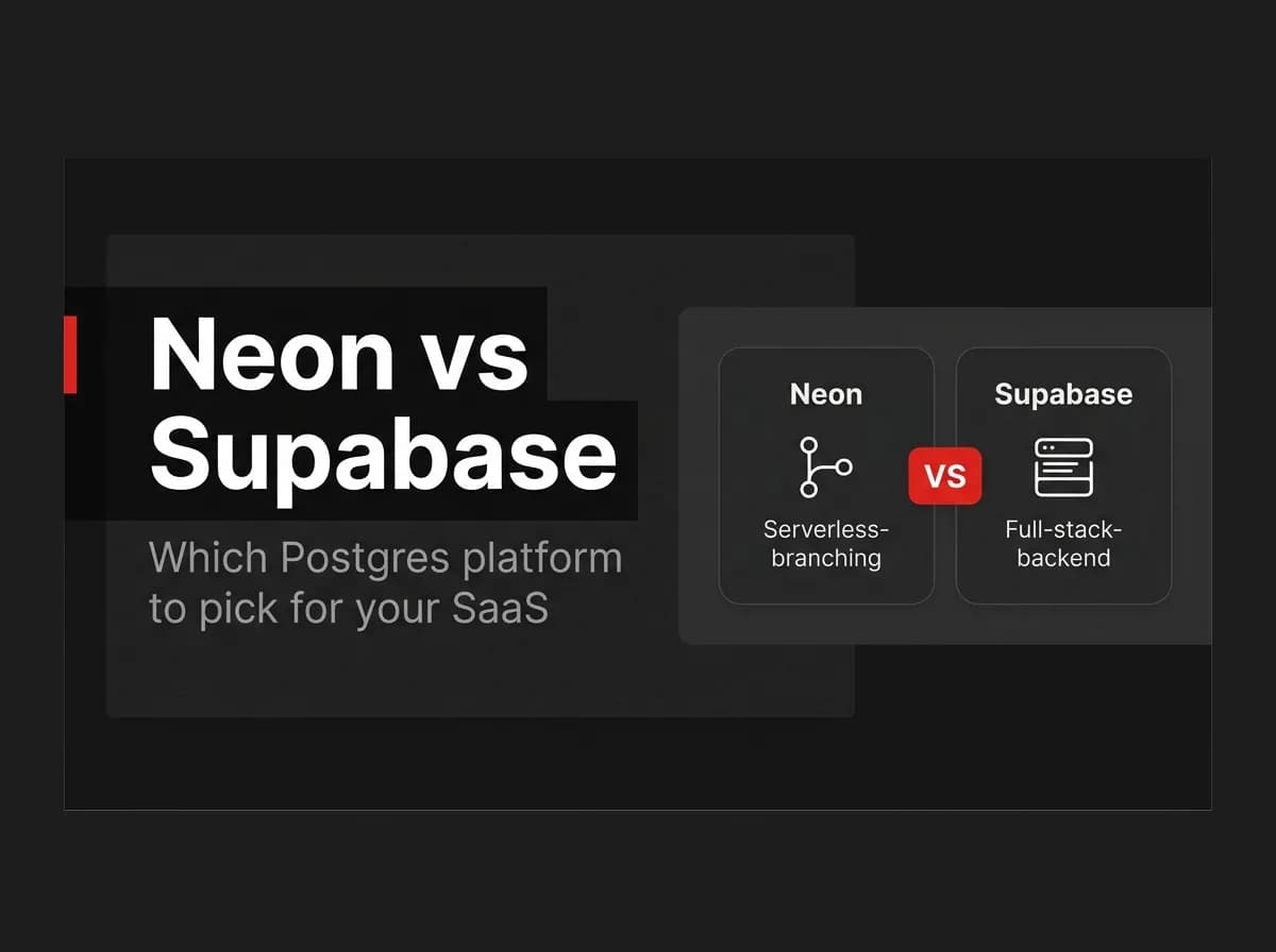 Neon and Supabase Postgres platform comparison illustration.