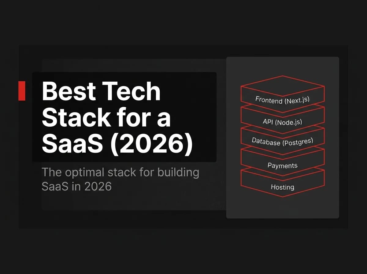 Layered tech stack diagram with Next.js, Node.js, Postgres, and payments illustration.
